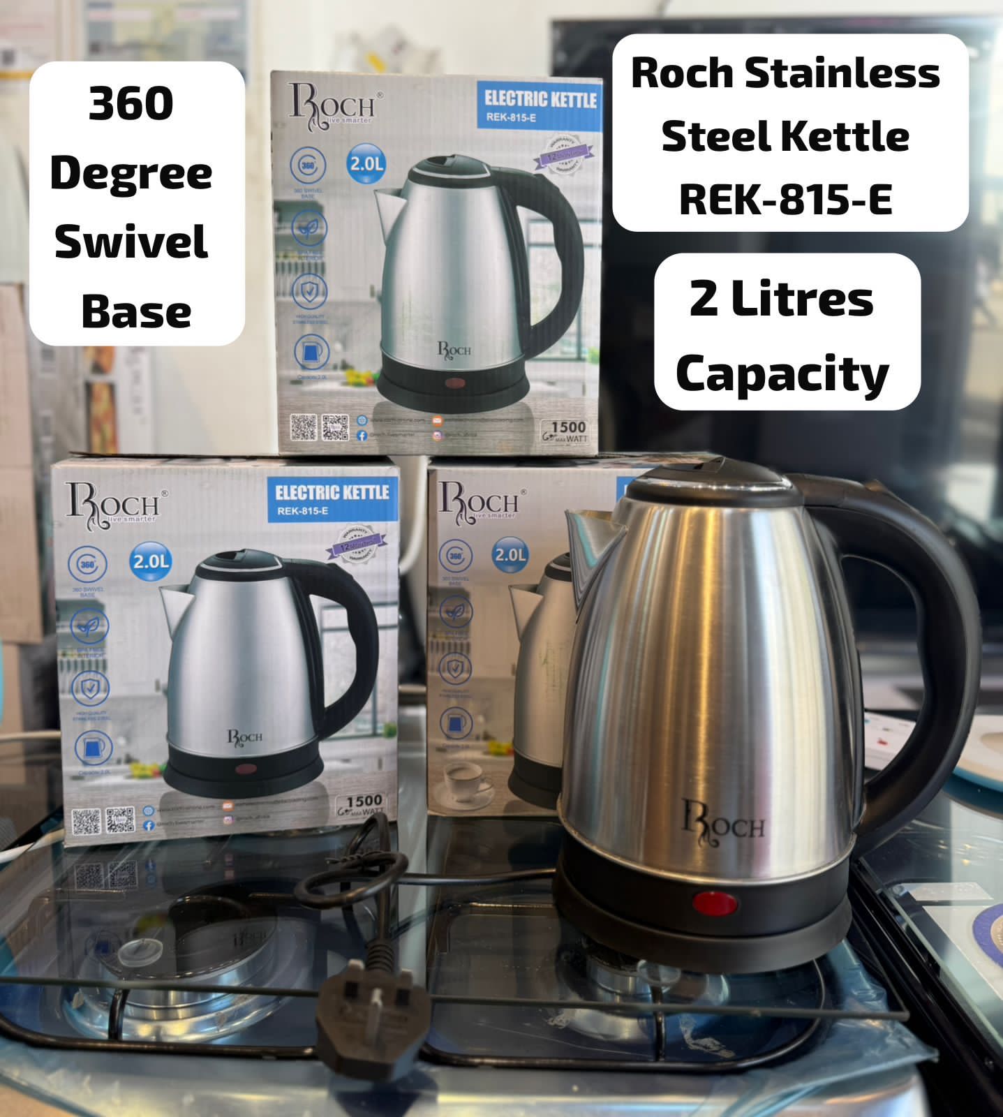 ROCH STAINLESS STEEL KETTLE REK-815-E
